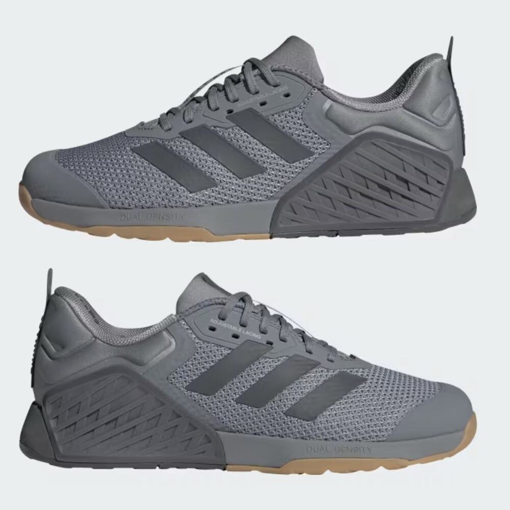 [MENS 10.5] Adidas Dropset 3 Weight Lifting Training Grey Gum Black ID8627